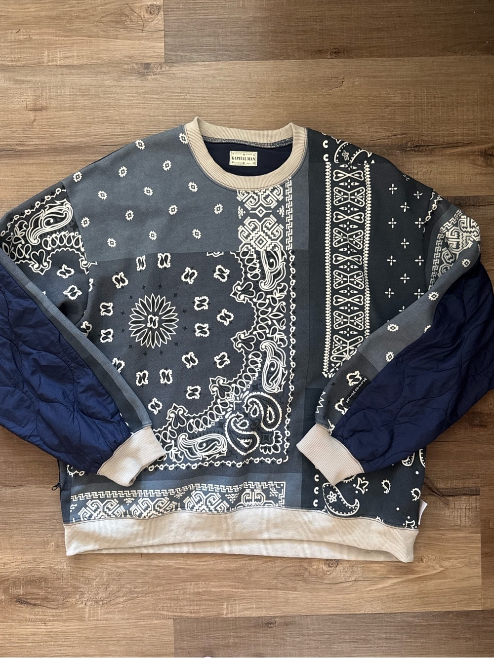 Kapital Waltzing Matilda Bandana Bivouac Quilted Crewneck Sweatshirt Size 3 - Picture 4 of 13